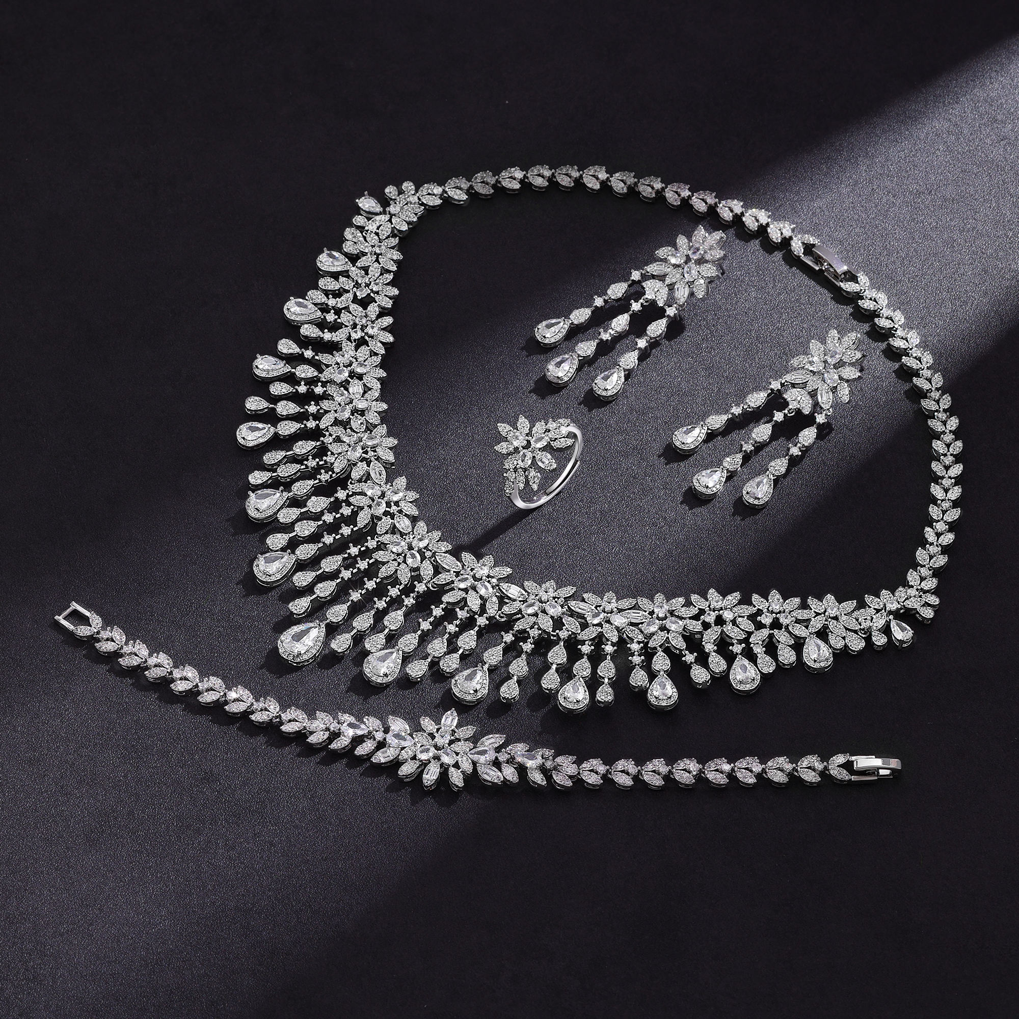 Ladies /Bridal Shiny Zircon Jewelry Sets #JEWLY063