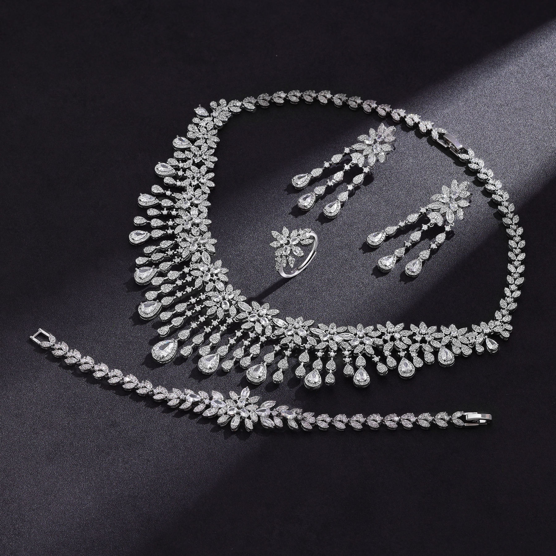 Ladies /Bridal Shiny Zircon Jewelry Sets #JEWLY063