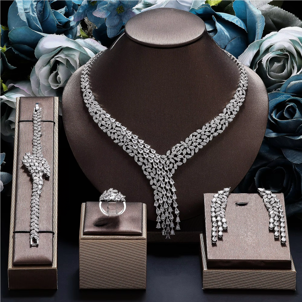 Ladies /Bridal Shiny Zircon Jewelry Sets #JEWLY064
