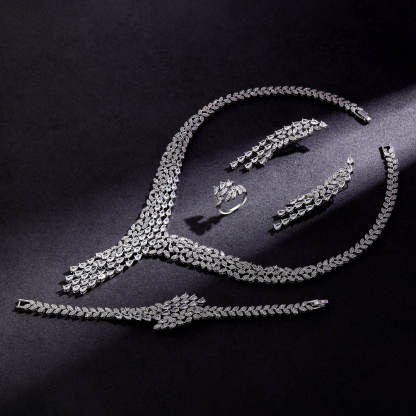 Ladies /Bridal Shiny Zircon Jewelry Sets #JEWLY064