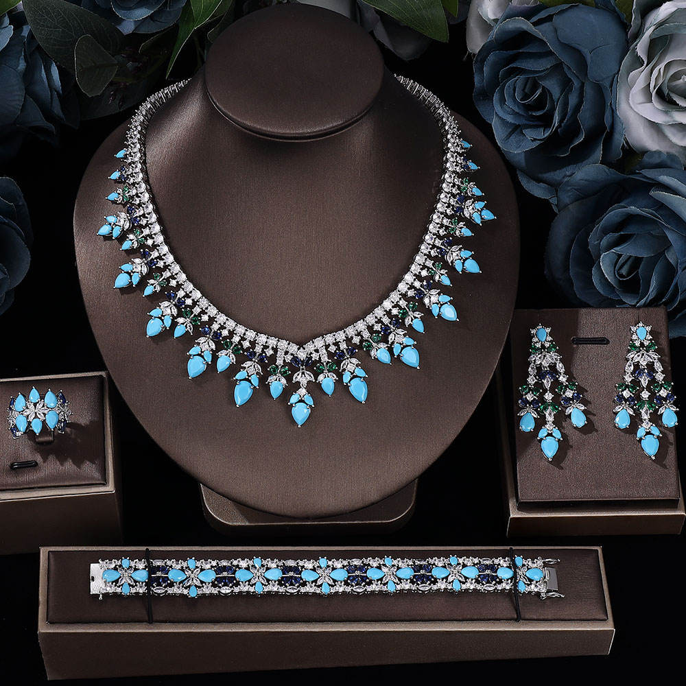 Ladies /Bridal Shiny Zircon Jewelry Sets #JEWLY065