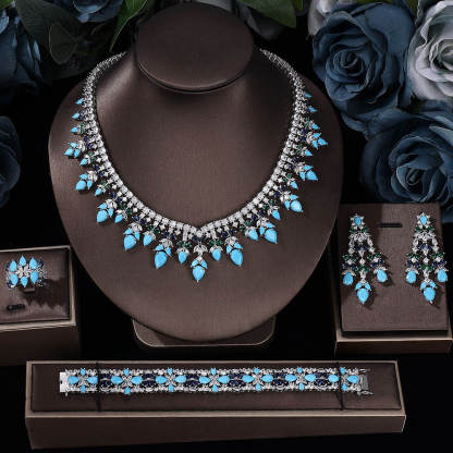 Ladies /Bridal Shiny Zircon Jewelry Sets #JEWLY065