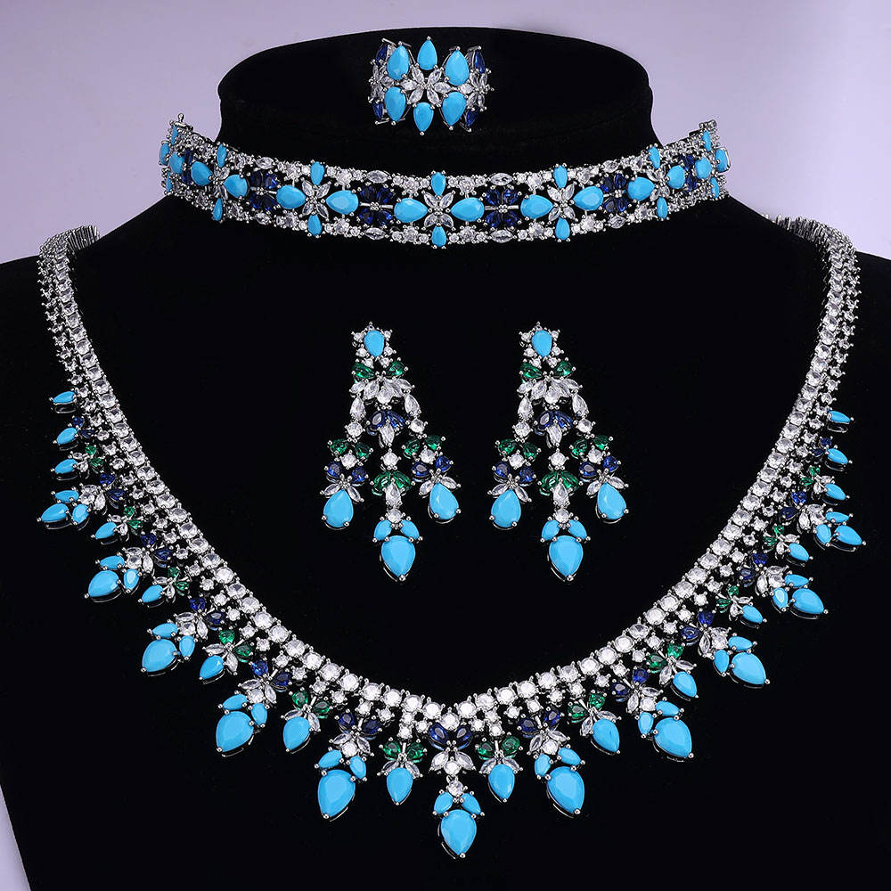 Ladies /Bridal Shiny Zircon Jewelry Sets #JEWLY065
