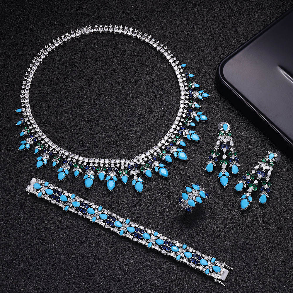 Ladies /Bridal Shiny Zircon Jewelry Sets #JEWLY065