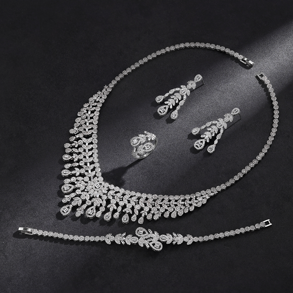 Ladies /Bridal Shiny Zircon Jewelry Sets #JEWLY066