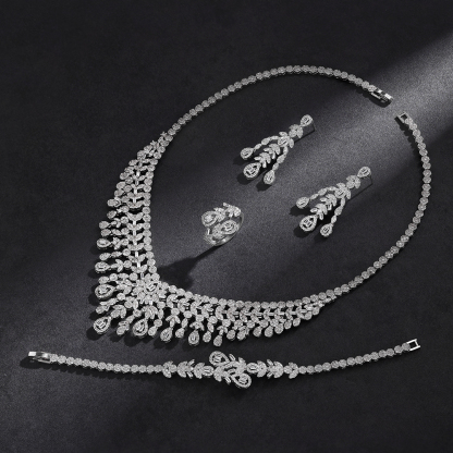 Ladies /Bridal Shiny Zircon Jewelry Sets #JEWLY066