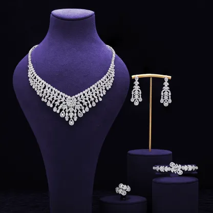 Ladies /Bridal Shiny Zircon Jewelry Sets #JEWLY066