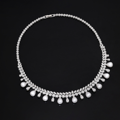 Ladies /Bridal Shiny Zircon Jewelry Sets #JEWLY067