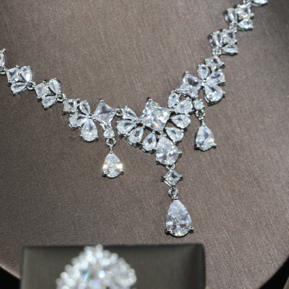 Ladies /Bridal Shiny Zircon Jewelry Sets #JEWLY069