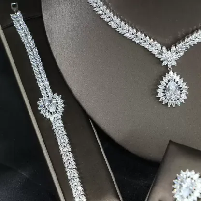 Ladies /Bridal Shiny Zircon Jewelry Sets #JEWLY73