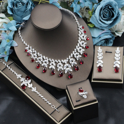 Ladies /Bridal Shiny Zircon Jewelry Sets #JEWLY74