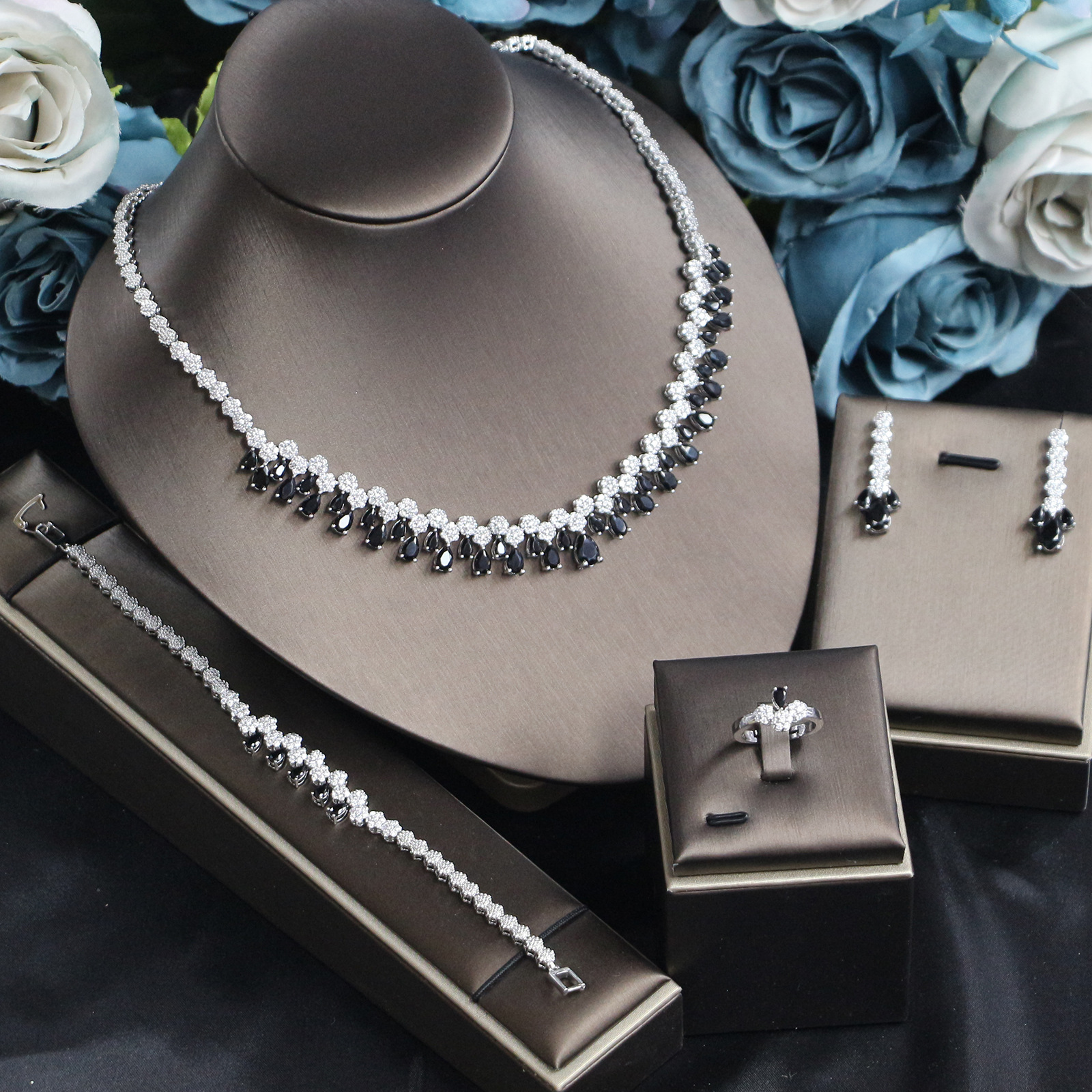 Ladies /Bridal Shiny Zircon Jewelry Sets #JEWLY75