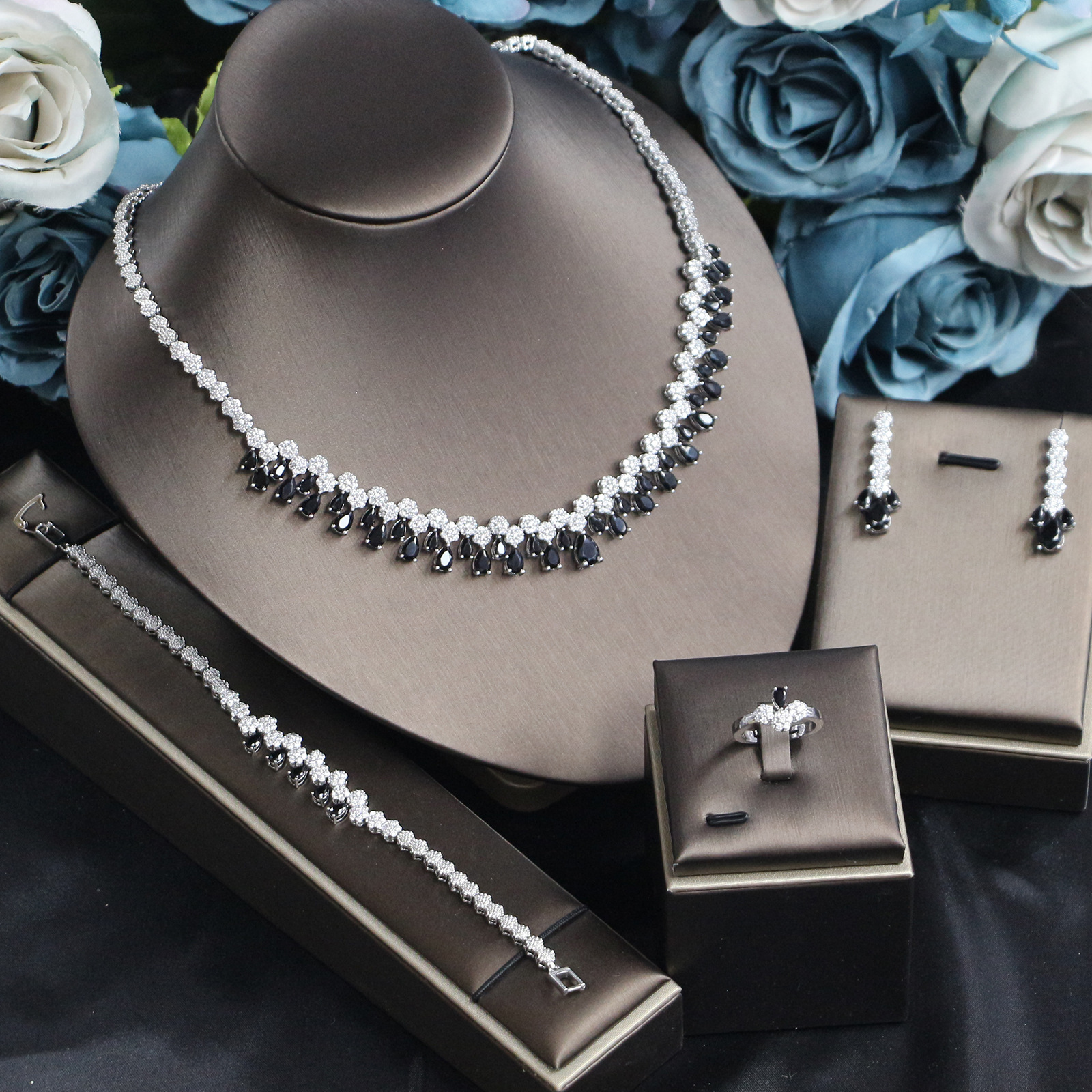 Ladies /Bridal Shiny Zircon Jewelry Sets #JEWLY75