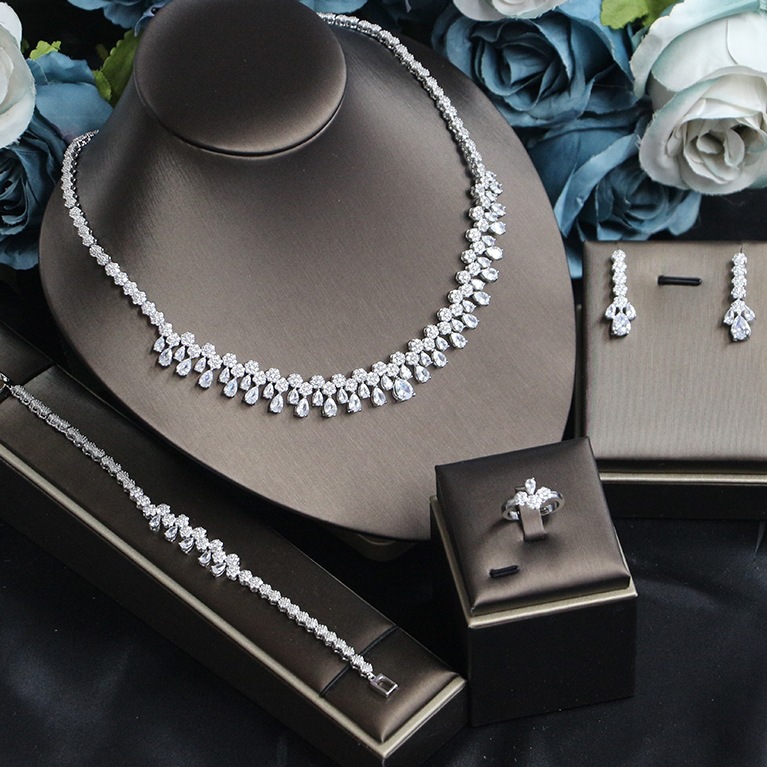 Ladies /Bridal Shiny Zircon Jewelry Sets #JEWLY75