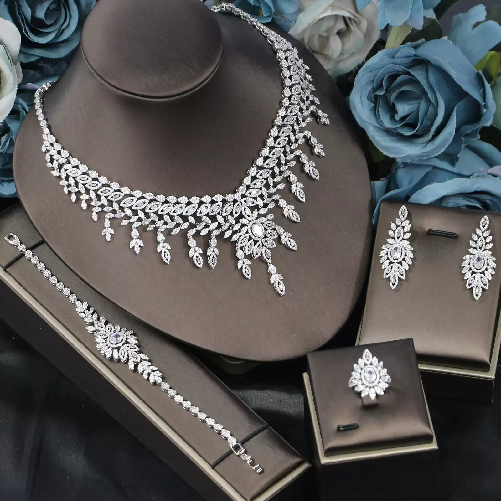 Ladies /Bridal Shiny Zircon Jewelry Sets #JEWLY76