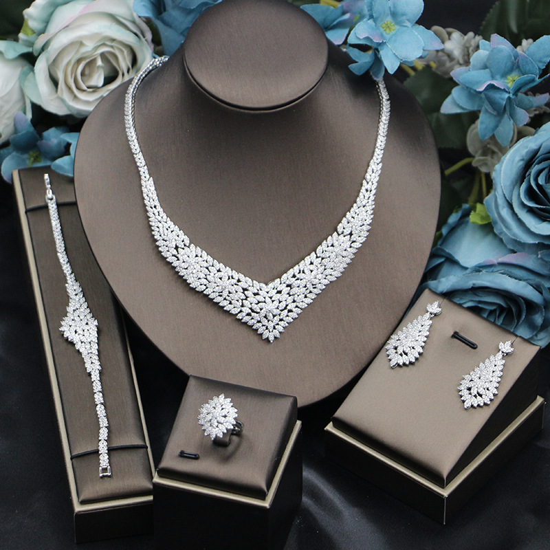 Ladies /Bridal Shiny Zircon Jewelry Sets #JEWLY79