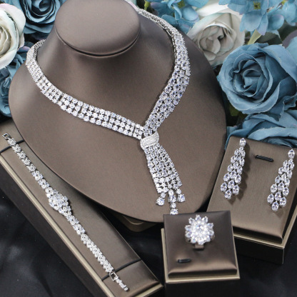 Ladies /Bridal Shiny Zircon Jewelry Sets #JEWLY80
