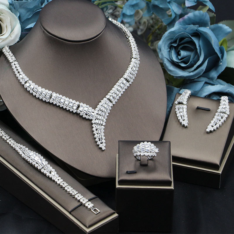 Ladies /Bridal Shiny Zircon Jewelry Sets #JEWLY85