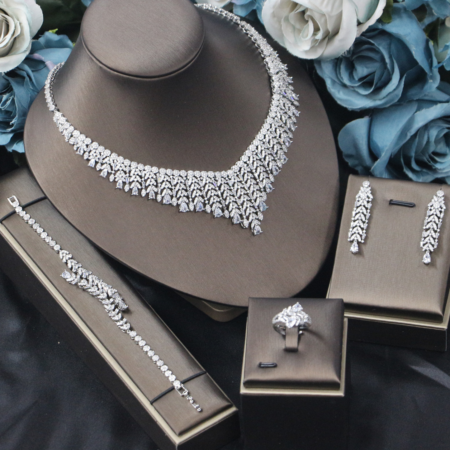 Ladies /Bridal Shiny Zircon Jewelry Sets #JEWLY86