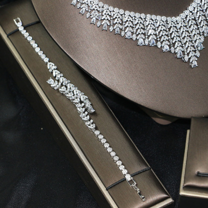 Ladies /Bridal Shiny Zircon Jewelry Sets #JEWLY86