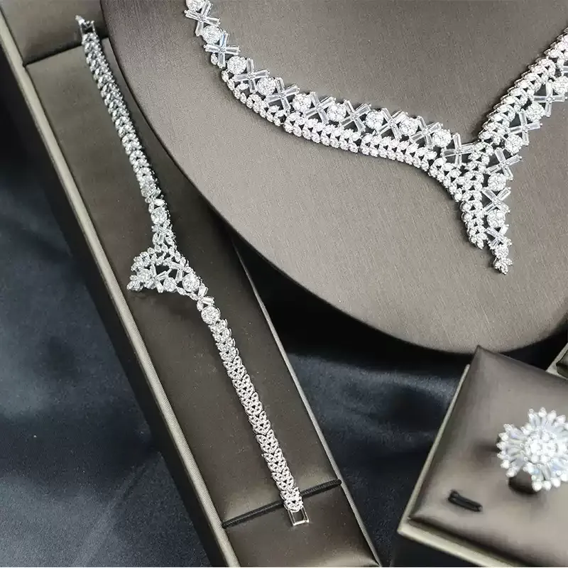 Ladies /Bridal Shiny Zircon Jewelry Sets #JEWLY87