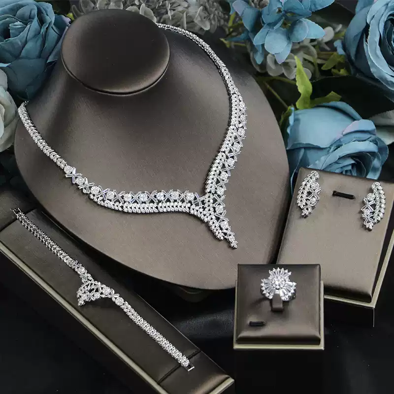Ladies /Bridal Shiny Zircon Jewelry Sets #JEWLY87