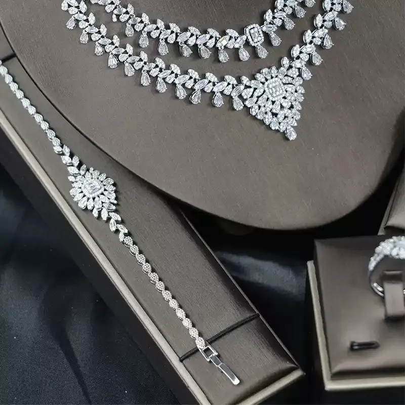 Ladies /Bridal Shiny Zircon Jewelry Sets #JEWLY88