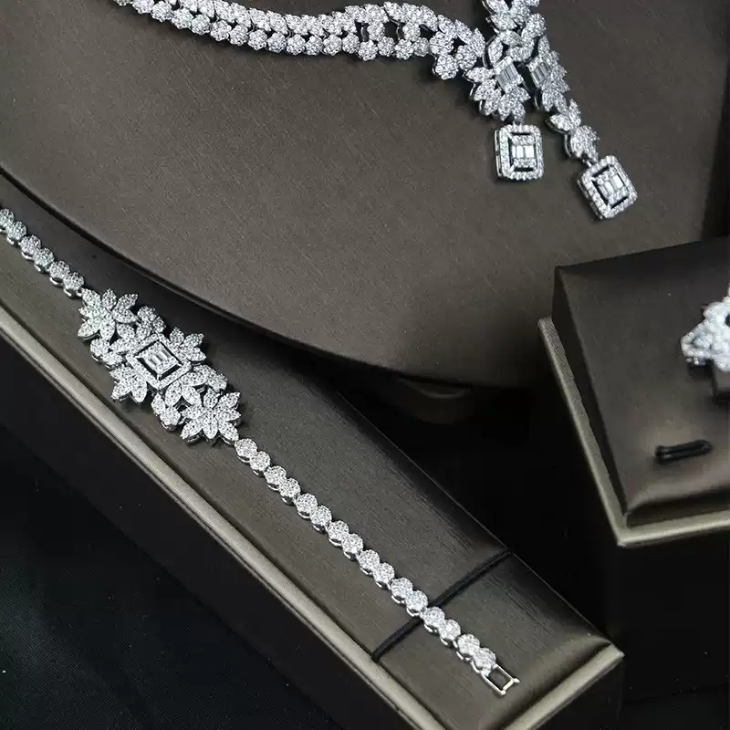 Ladies /Bridal Shiny Zircon Jewelry Sets #JEWLY89