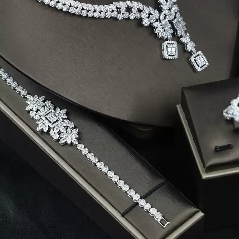Ladies /Bridal Shiny Zircon Jewelry Sets #JEWLY89