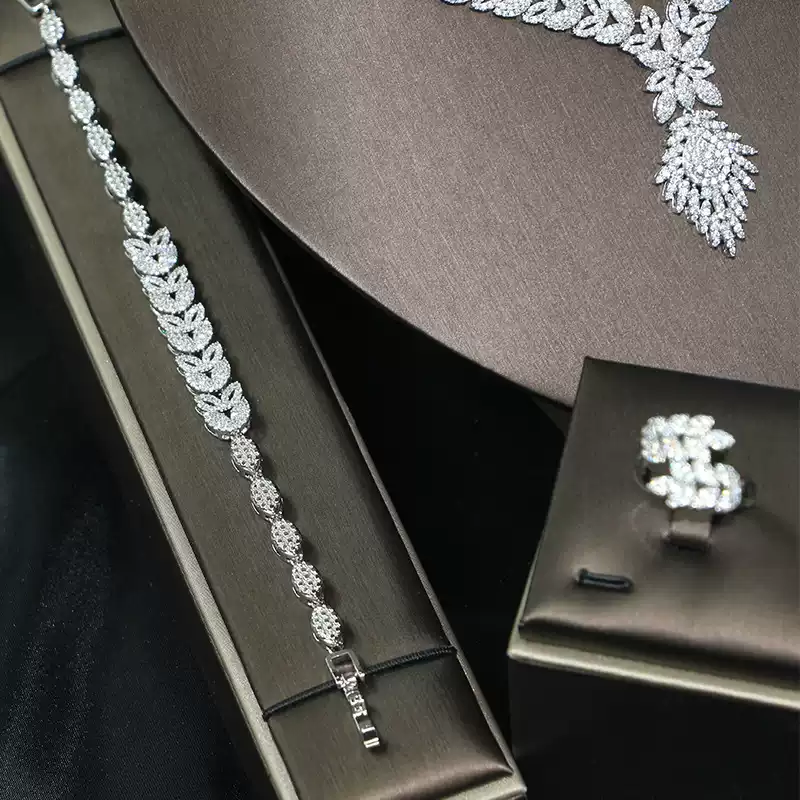 Ladies /Bridal Shiny Zircon Jewelry Sets #JEWLY90
