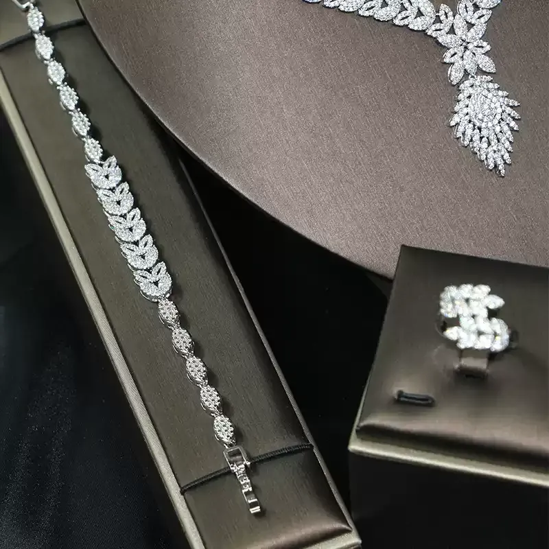 Ladies /Bridal Shiny Zircon Jewelry Sets #JEWLY90