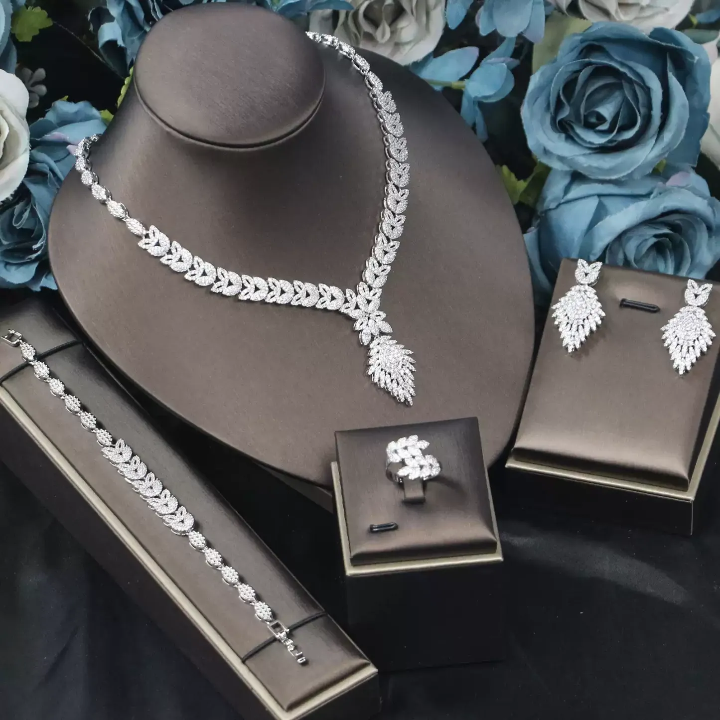 Ladies /Bridal Shiny Zircon Jewelry Sets #JEWLY90