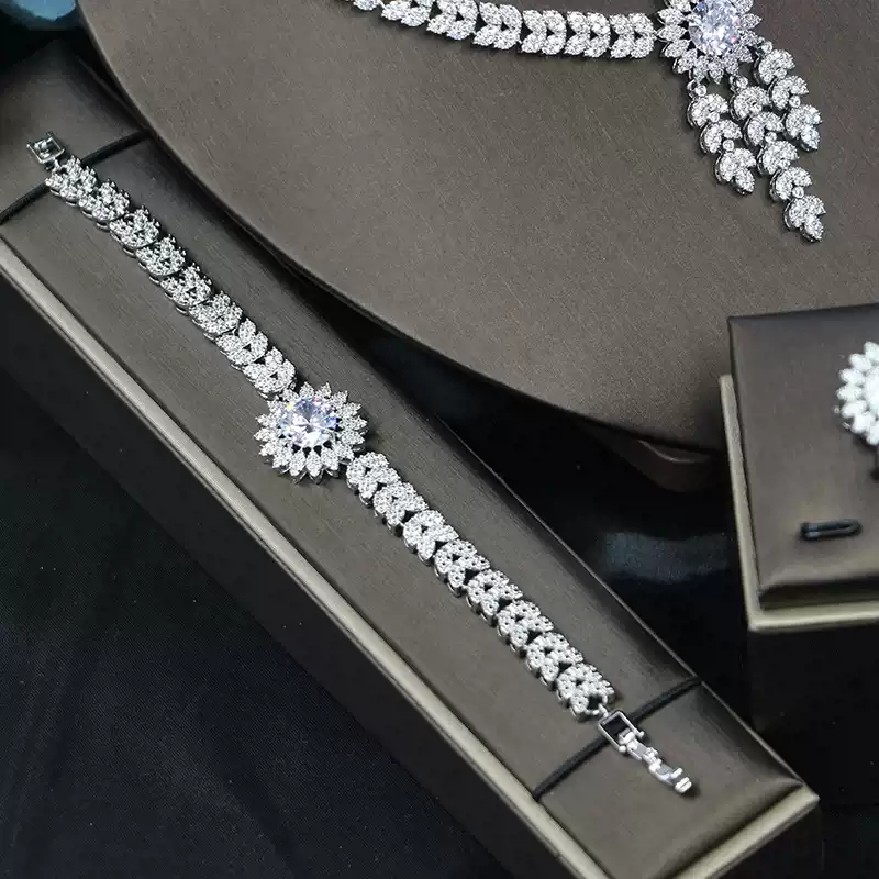 Ladies /Bridal Shiny Zircon Jewelry Sets #JEWLY92