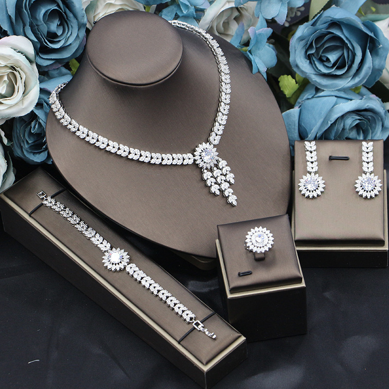 Ladies /Bridal Shiny Zircon Jewelry Sets #JEWLY92