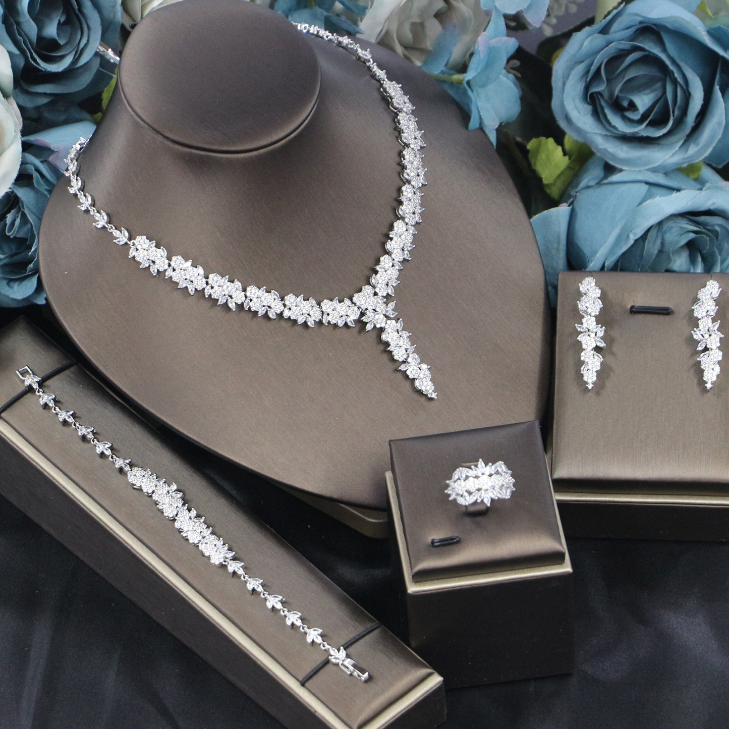 Ladies /Bridal Shiny Zircon Jewelry Sets #JEWLY93