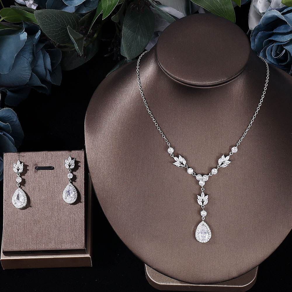 Ladies /Bridal Shiny Zircon Jewelry Sets #JEWLY95