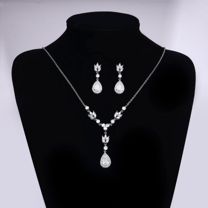 Ladies /Bridal Shiny Zircon Jewelry Sets #JEWLY95