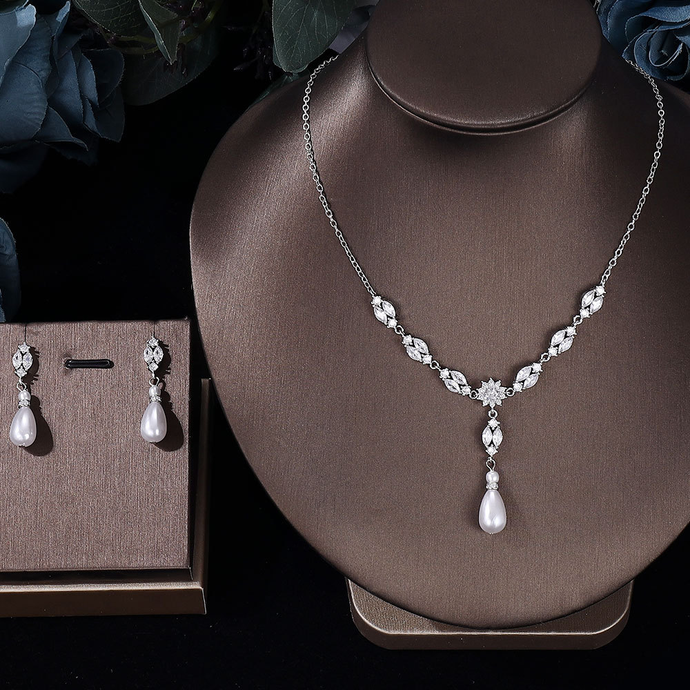 Ladies /Bridal Shiny Zircon Jewelry Sets #JEWLY97