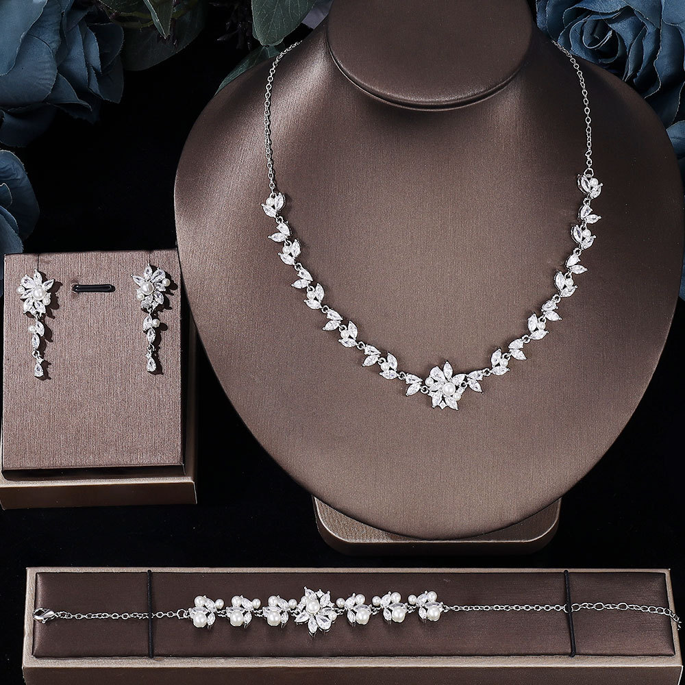 Ladies /Bridal Shiny Zircon Jewelry Sets #JEWLY98