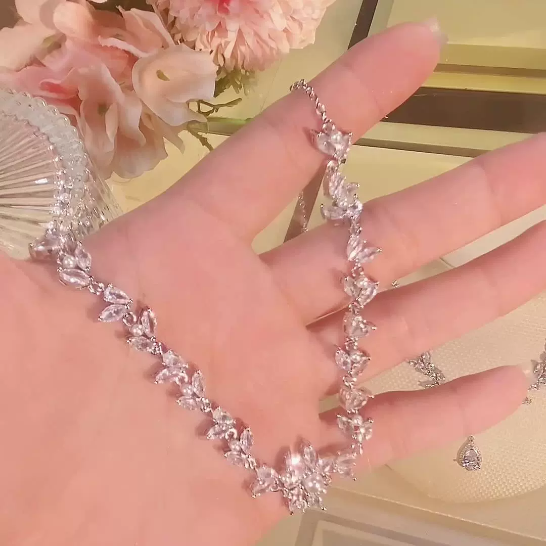 Ladies /Bridal Shiny Zircon Jewelry Sets #JEWLY98