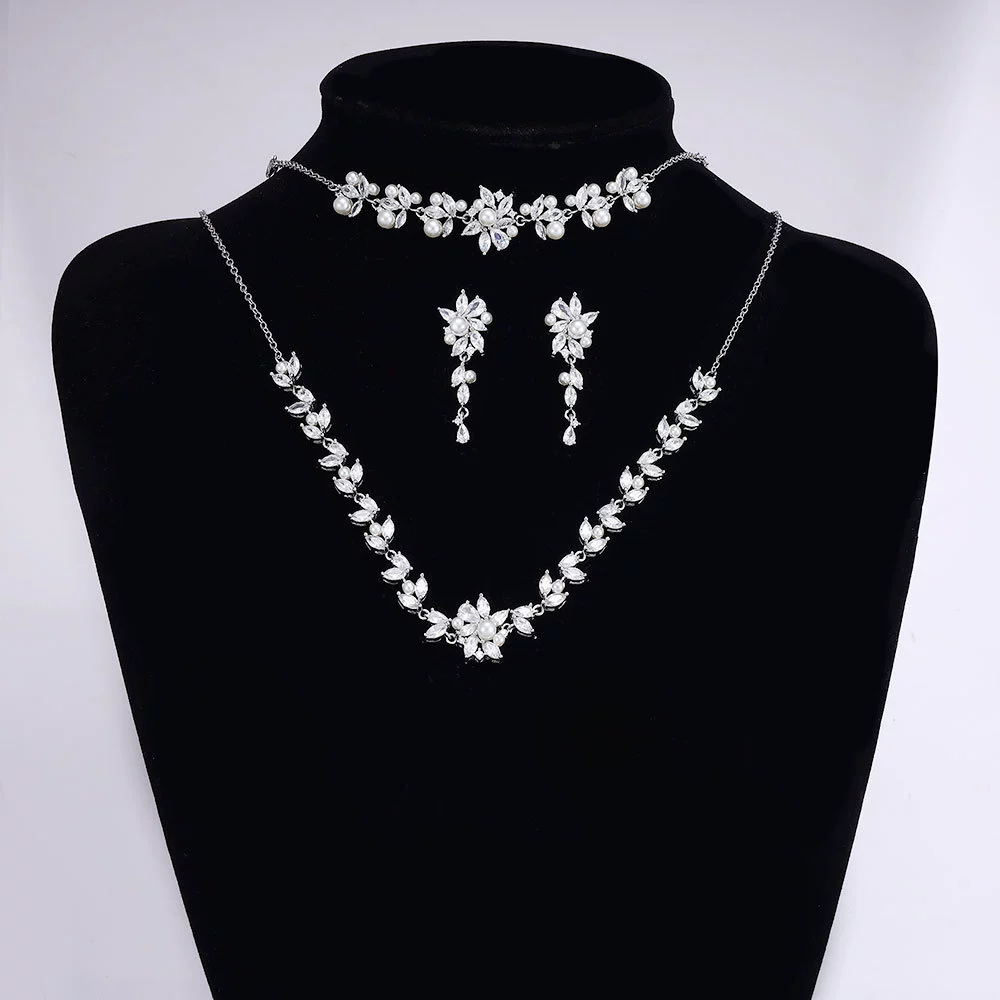 Ladies /Bridal Shiny Zircon Jewelry Sets #JEWLY98