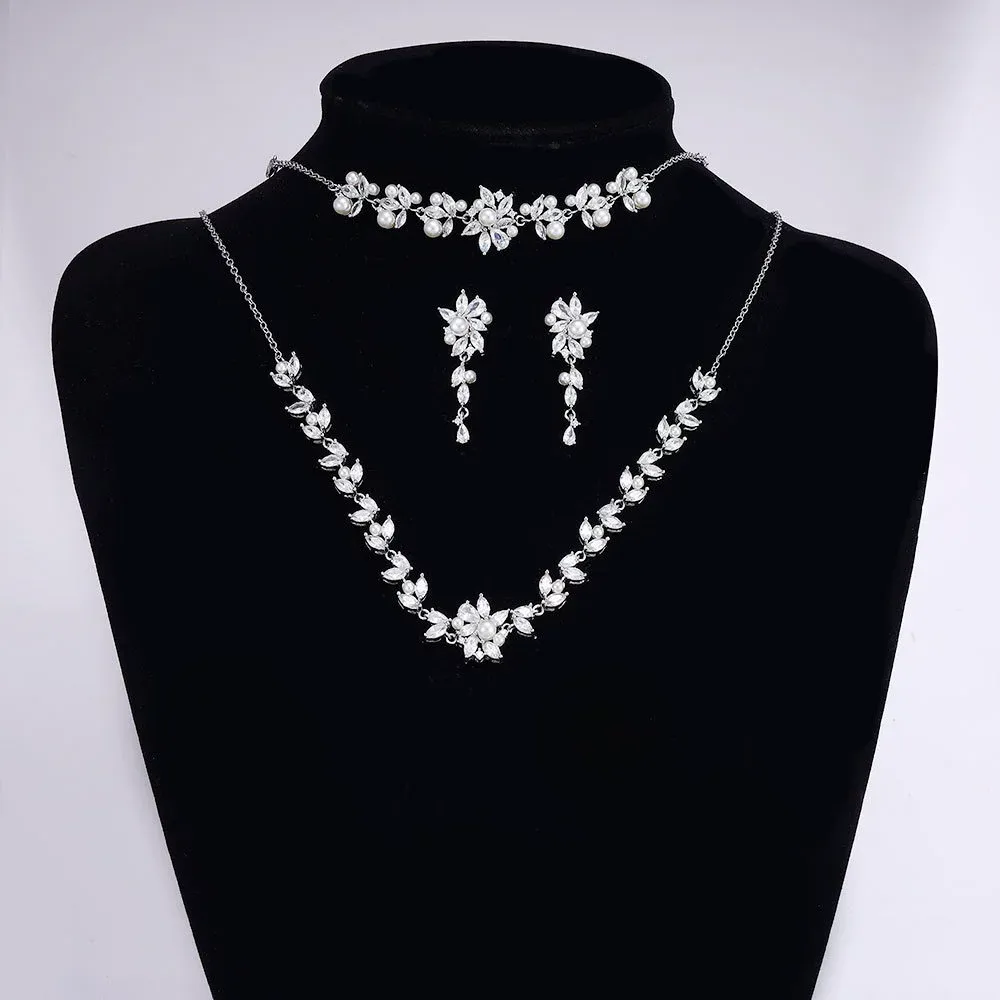 Ladies /Bridal Shiny Zircon Jewelry Sets #JEWLY98