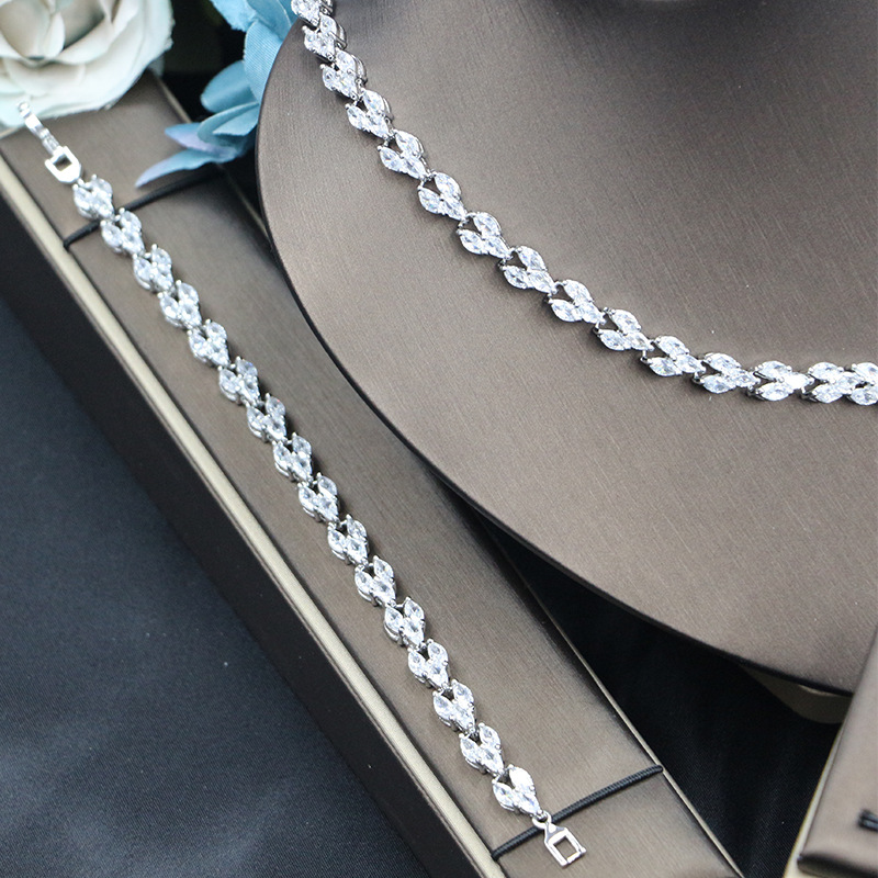 Ladies /Bridal Shiny Zircon Jewelry Sets #JEWLY99