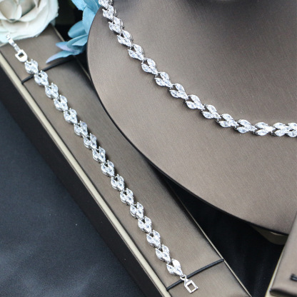 Ladies /Bridal Shiny Zircon Jewelry Sets #JEWLY99