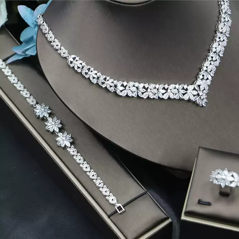 Ladies /Bridal Shiny Zircon Jewelry Sets #JEWLY100