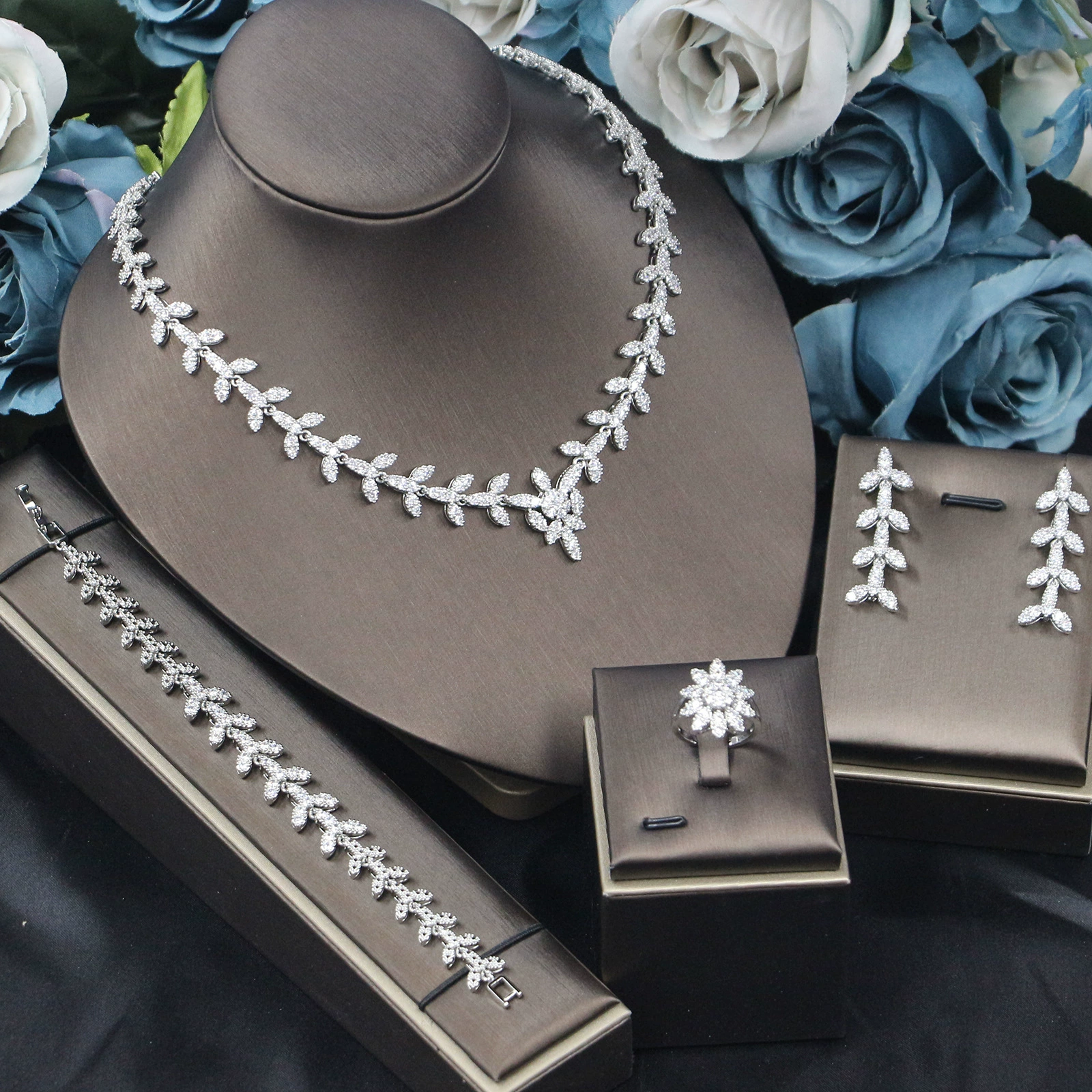 Ladies /Bridal Shiny Zircon Jewelry Sets #JEWLY101