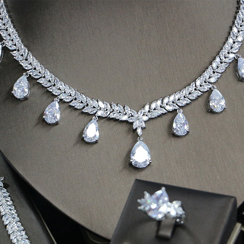 Ladies /Bridal Shiny Zircon Jewelry Sets #JEWLY103