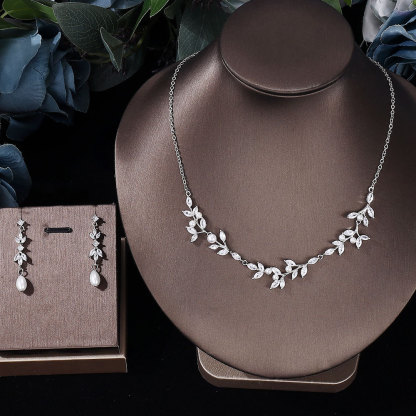 Ladies /Bridal Shiny Zircon Jewelry Sets #JEWLY104