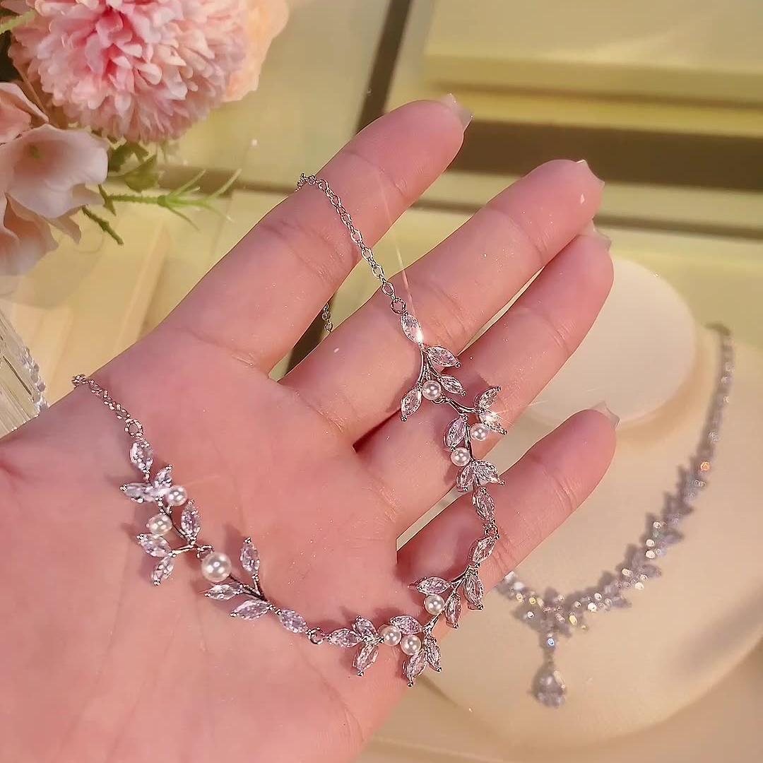 Ladies /Bridal Shiny Zircon Jewelry Sets #JEWLY104