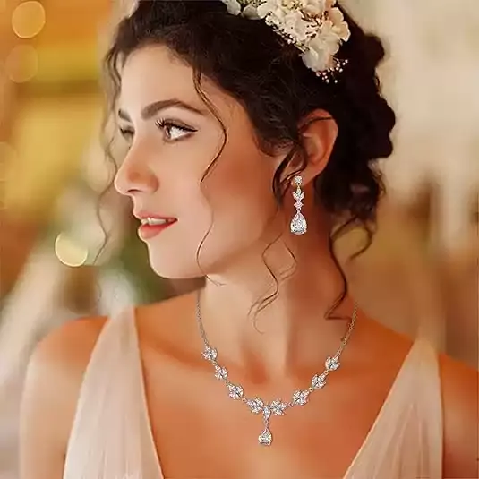 Ladies /Bridal Shiny Zircon Jewelry Sets #JEWLY105